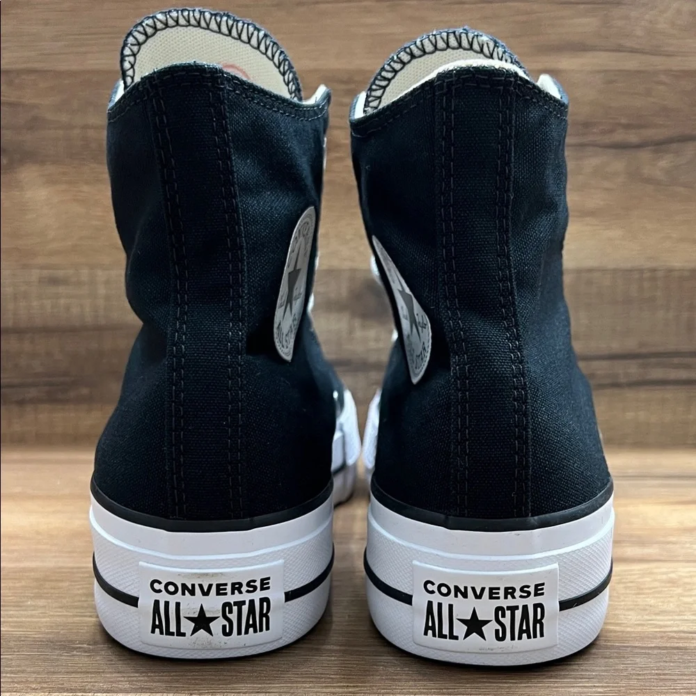 Converse Classic Black and White High-Tops platform